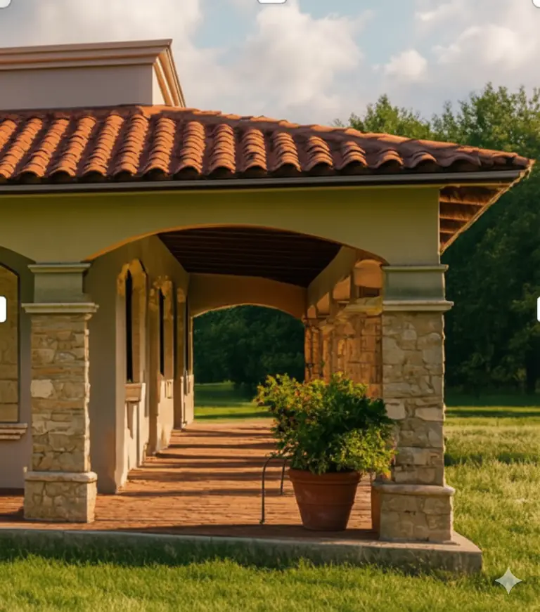 Portal con arcos de Casa La Herradura, render