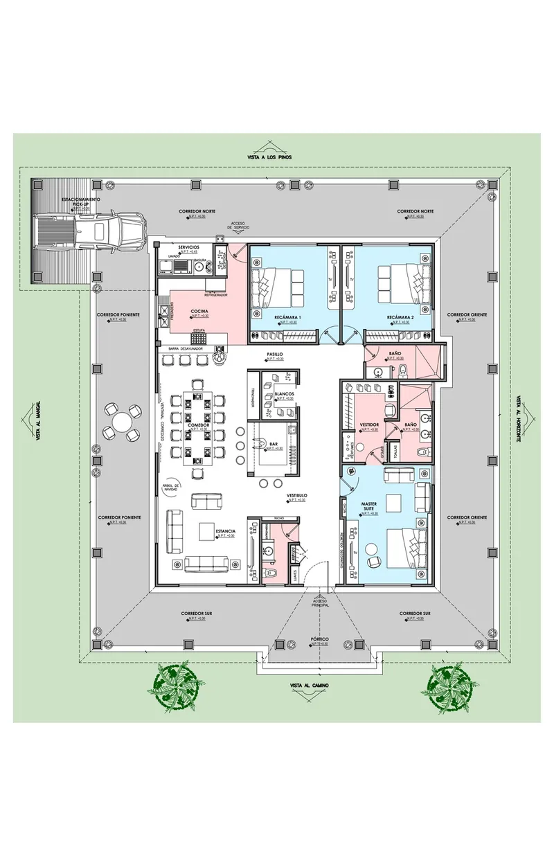 Plano arquitectónico de Casa La Herradura
